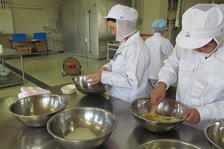 Students developing processed foods