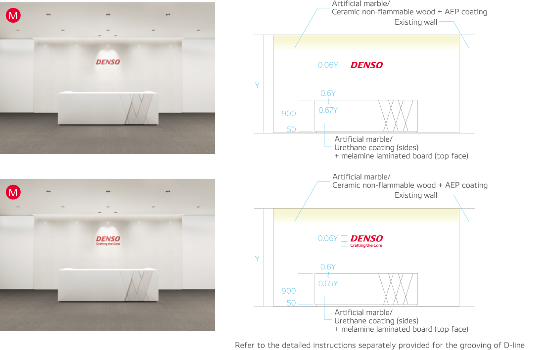 Reception (M/For D-cross on counter)