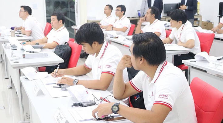 Students attending a class