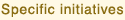 Specific initiatives