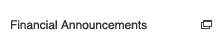Financial Announcements