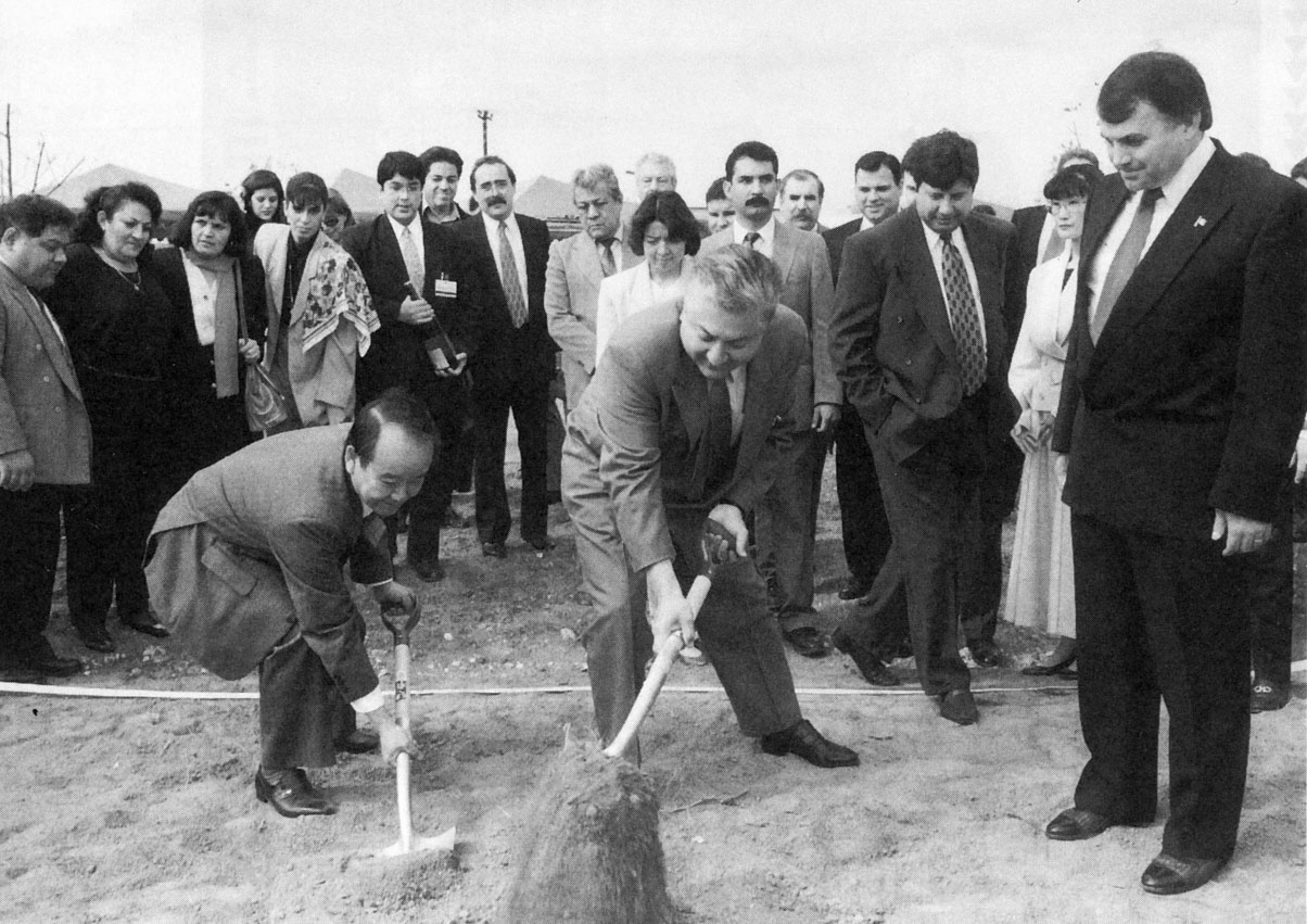 DENSO began its venture into Mexico on September 27, 1994. An official groundbreaking ceremony for the Apodaca plant was held February 16, 1995. Shoveling are the first president of DENSO Mexico Suguru "Stan" Suzuki, the governor of Nuevo Leon, Mr. Socrates Riso, and Mayor of Apodaca, Mr. Lombardo Guajardo. Mass production of instrument clusters began in May, 1996.