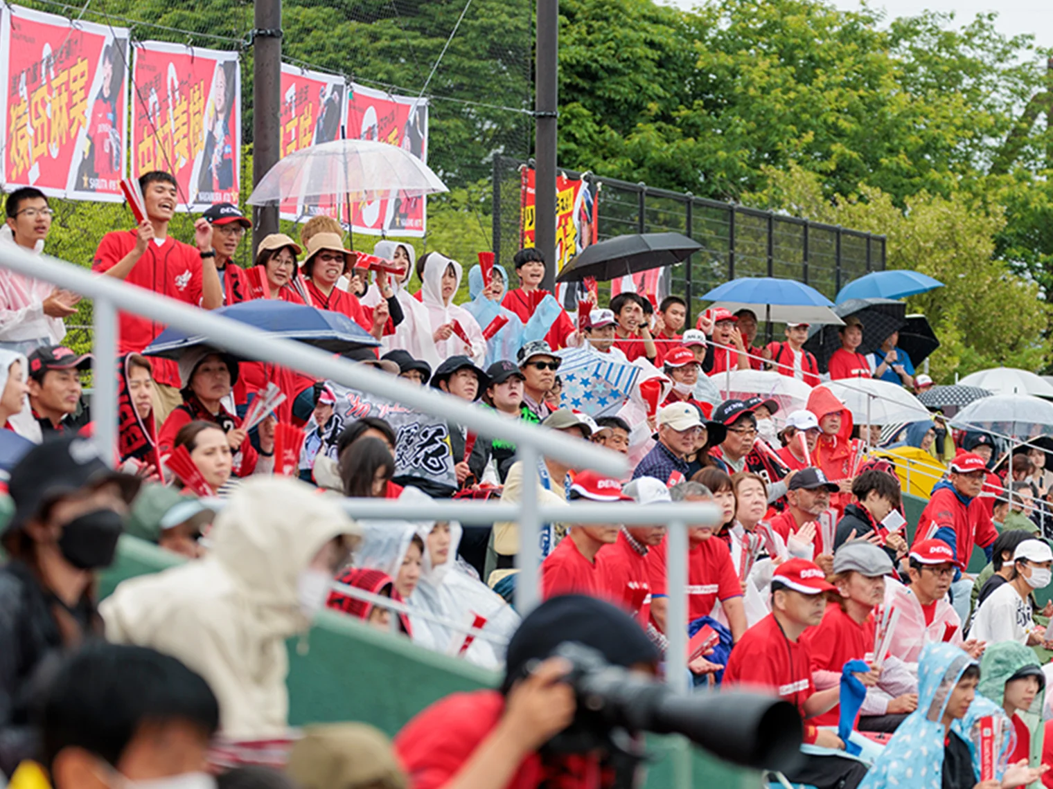多くのデンソー従業員が大会の応援に駆けつけたデンソーブライトペガサススタジアム