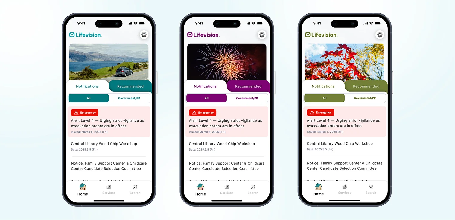 LifeVision home screen design