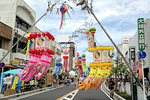 あんじょう市の七夕まつりでの露店お手伝いの様子