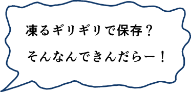 凍るギリギリで保存？そんなんできんだらー！