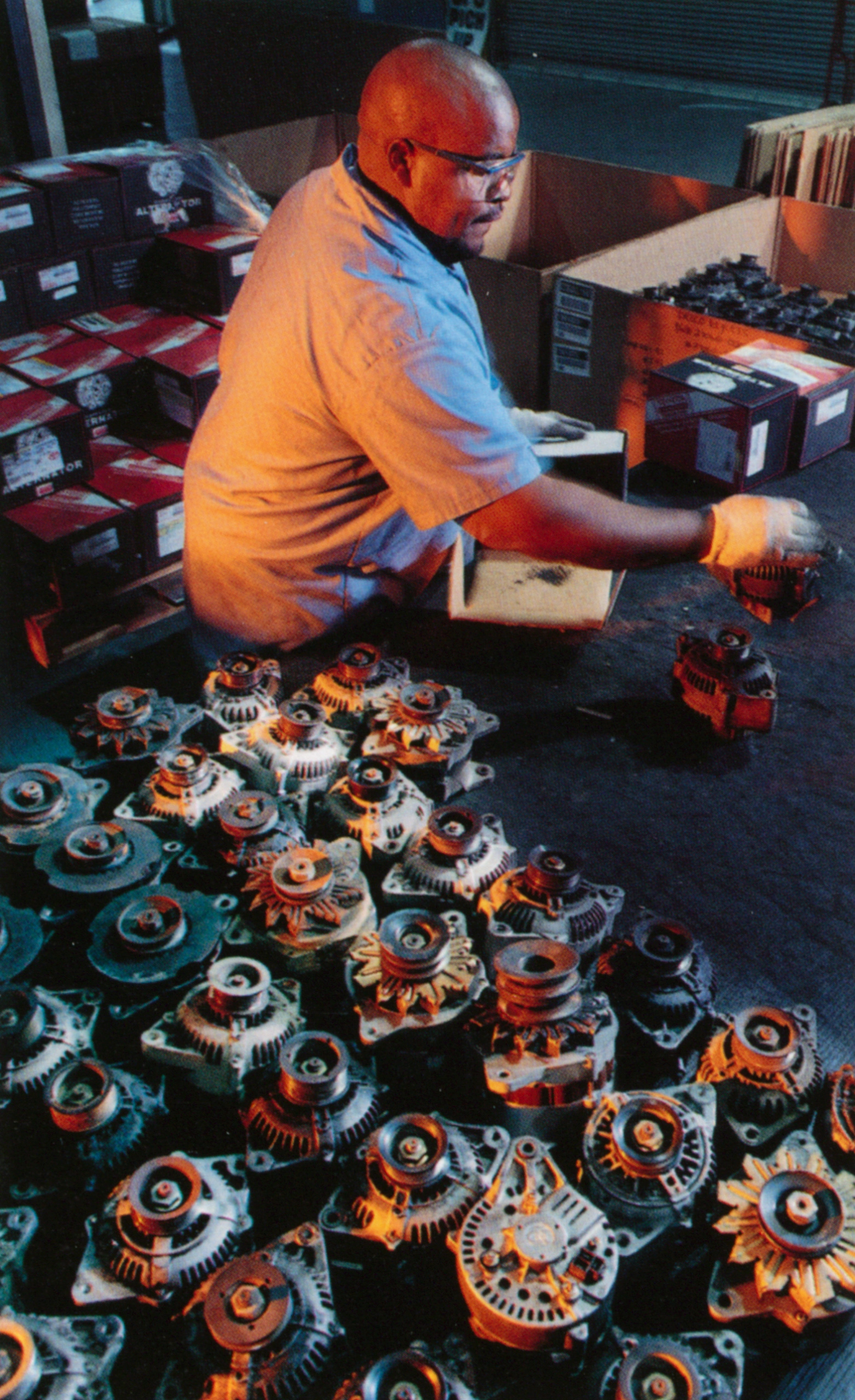 Man working on automotive parts