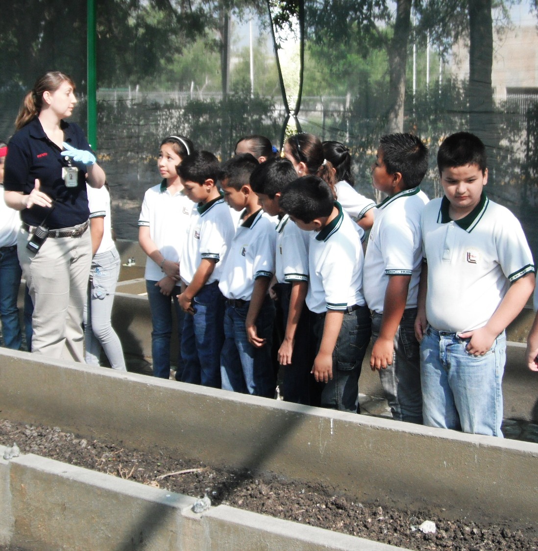 Students touring the DENSO Worm farm