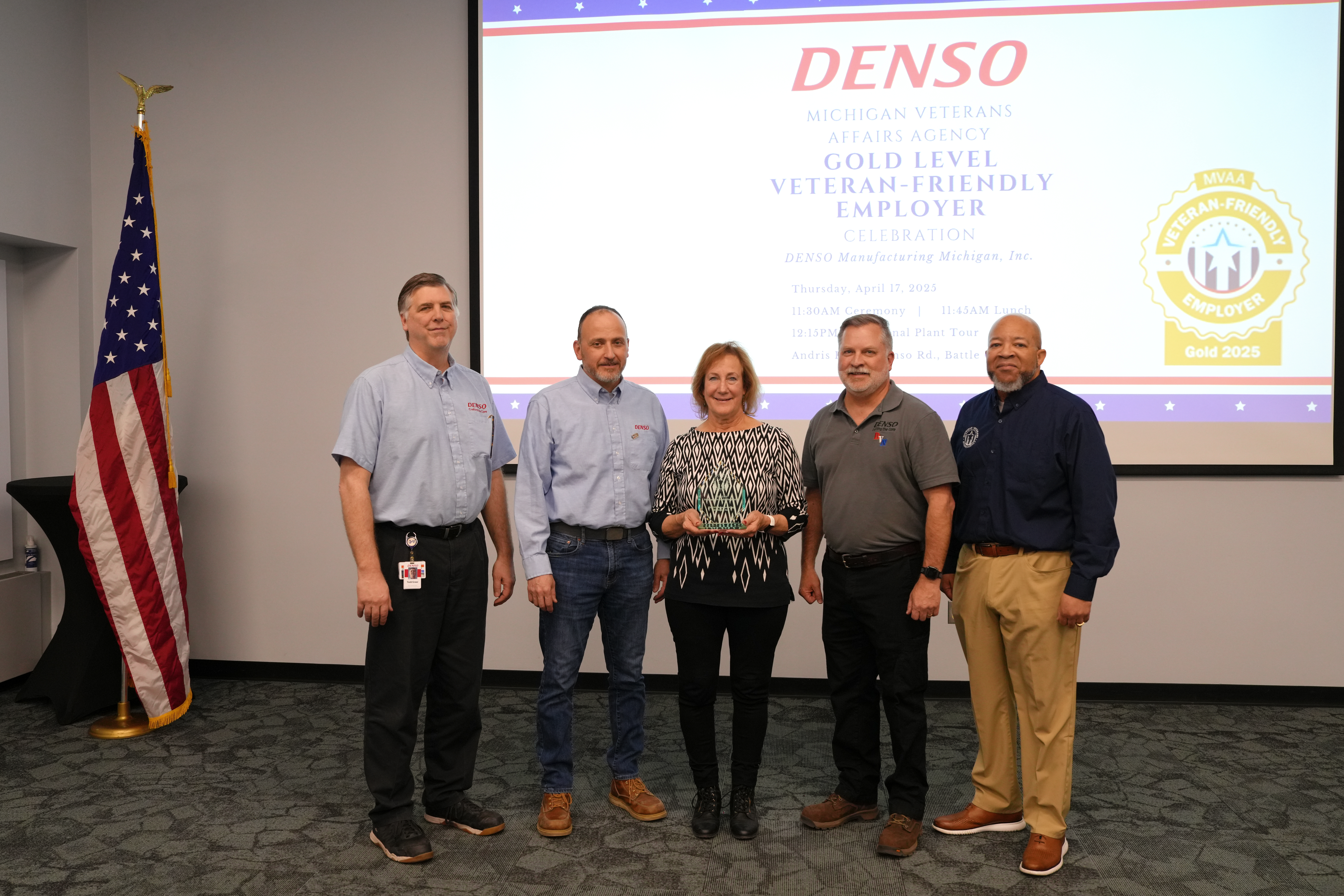 Group photo with award